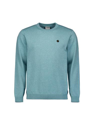 Pullover Crewneck 2 Coloured Melange XXXL Regular Fit - Arctic Blue