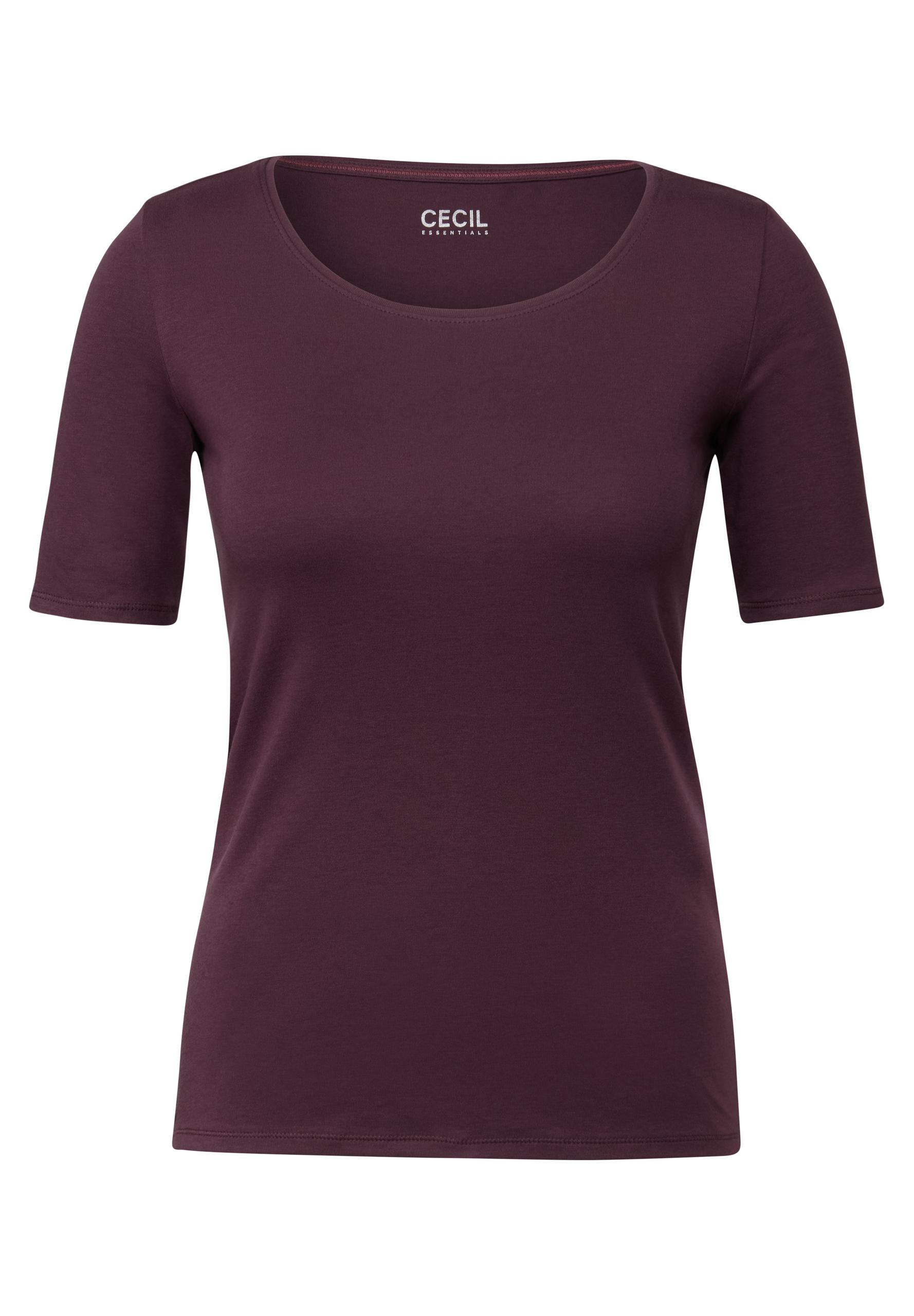 T-Shirt in Unifarbe L - Mulberry Red