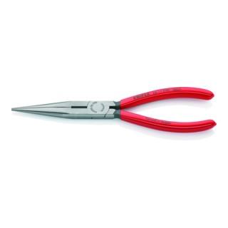 KNIPEX 26 11 200 Flachrundzange mit Schneide (Storchschnabelzange) schwarz atramentiert 200 mm