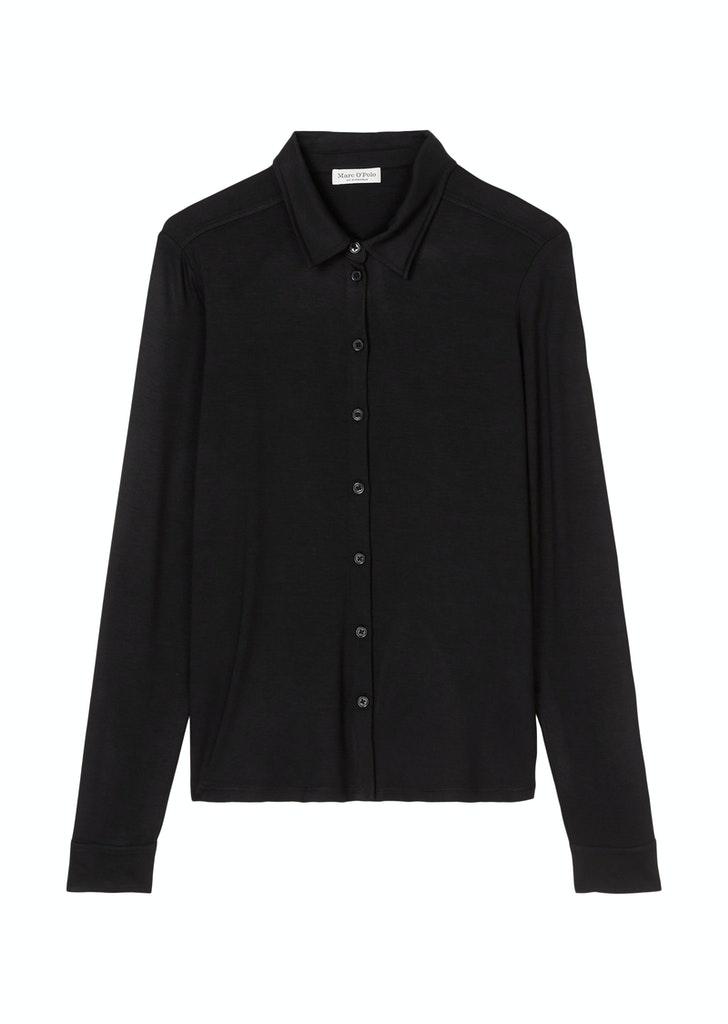 Jersey-Bluse regular Schwarz XL