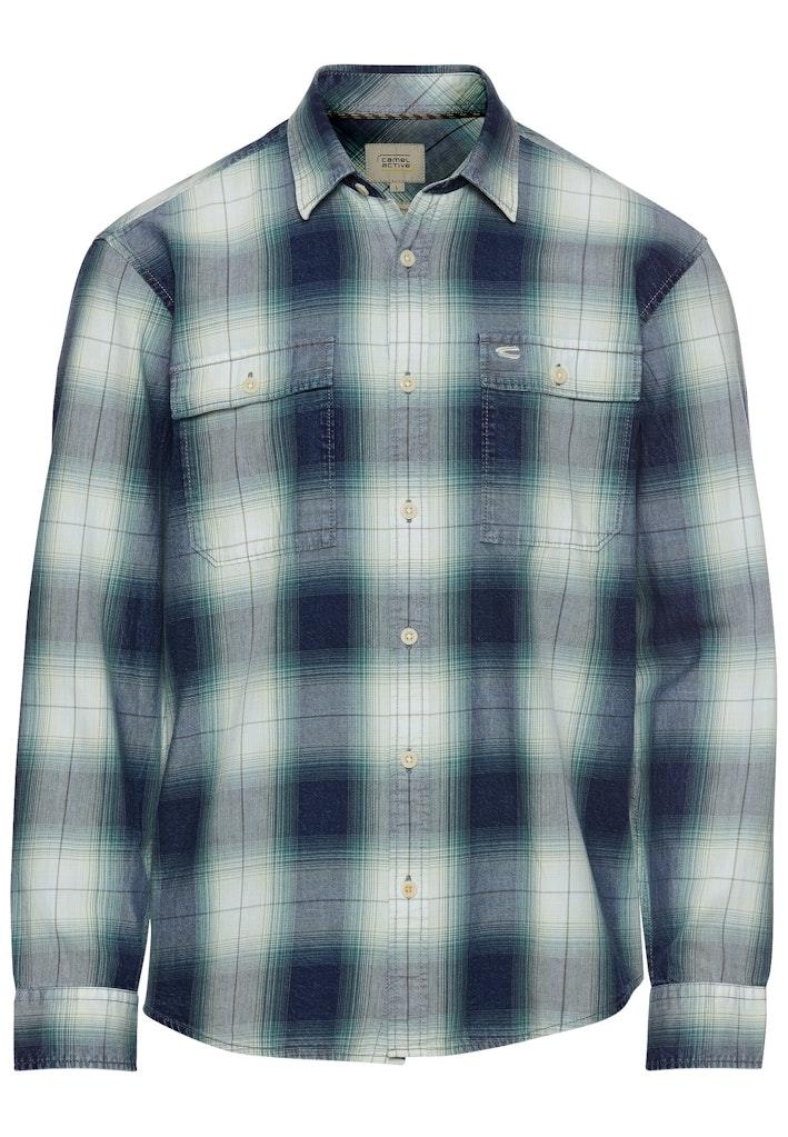 Regular Fit Langarmhemd aus Baumwolle Blau L