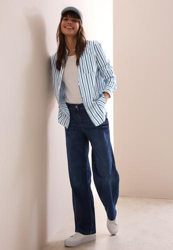 Gestreifte Longblouse XL - Fresh Light Blue