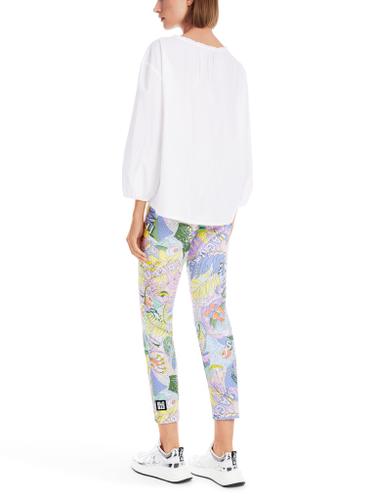 Lässige Baumwollbluse "Rethink Together" Weiß 40