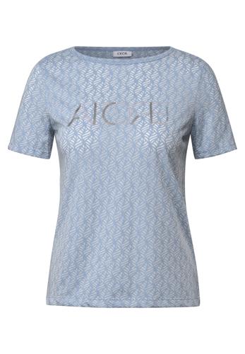 Ausbrenner-Shirt mit Wording XXL - Mountain Blue