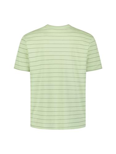 T-Shirt Crewneck Pin Stripe Garment Dyed M Regular Fit - Green