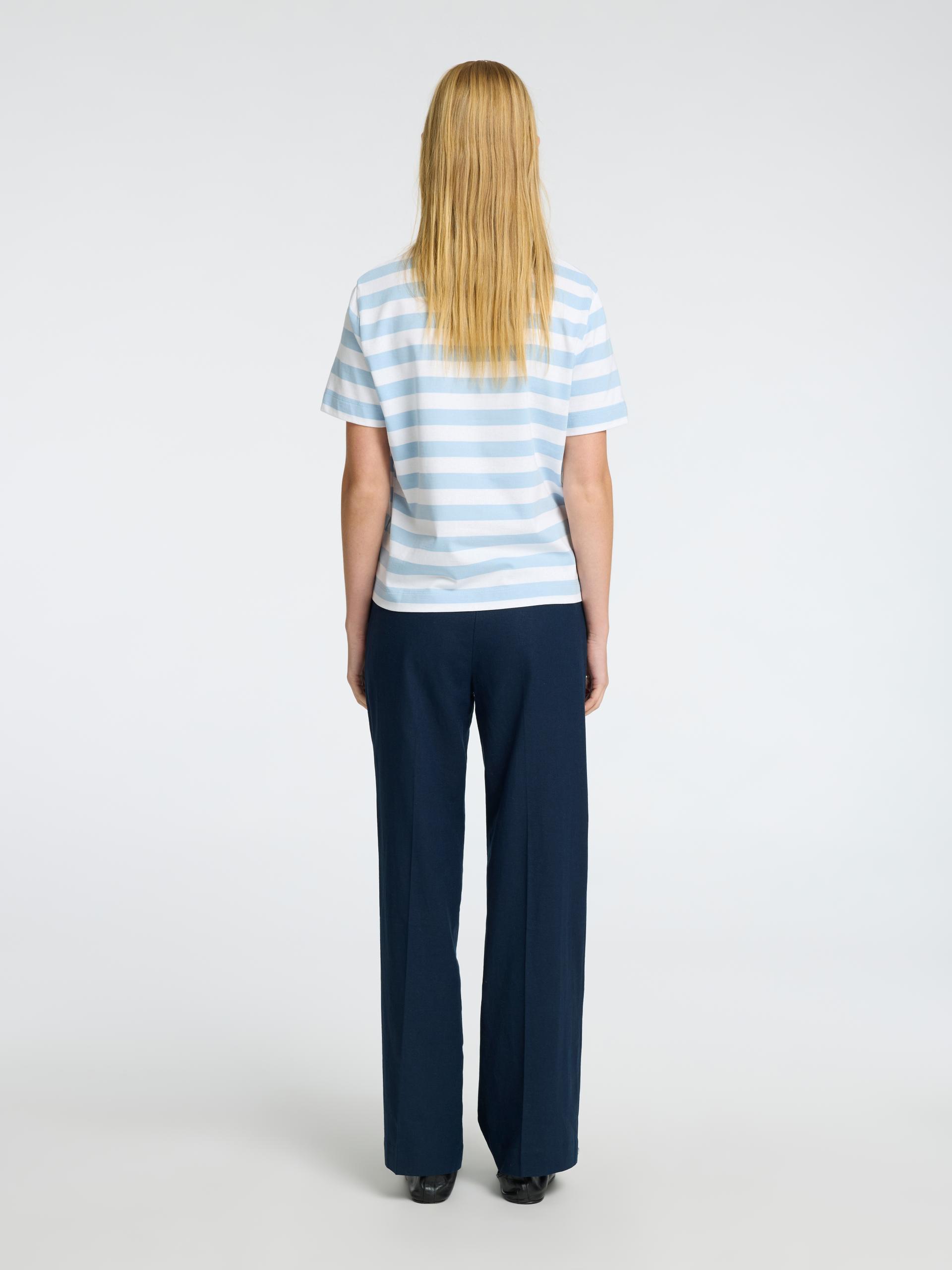 SLFESSENTIAL SS STRIPED BOXY TEE NOOS S Box Fit - Cashmere Blue