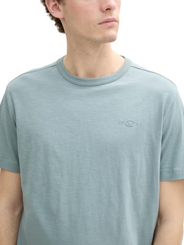Basic T-Shirt aus Baumwolle XXL Regular Fit - Grey Mint