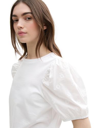 T-Shirt mit Puffärmeln XL Regular Fit - White