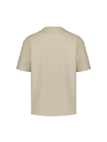 T-Shirt Crewneck Solid Relief Jacquard XL Relaxed Fit - Sand