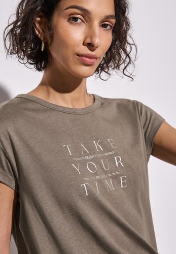 Shirt mit Wording Braun 38