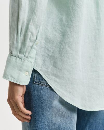 Relaxed Fit Leinen Bluse 38 - Faded Mint