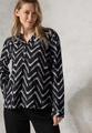 Bedruckte Bluse S - Black
