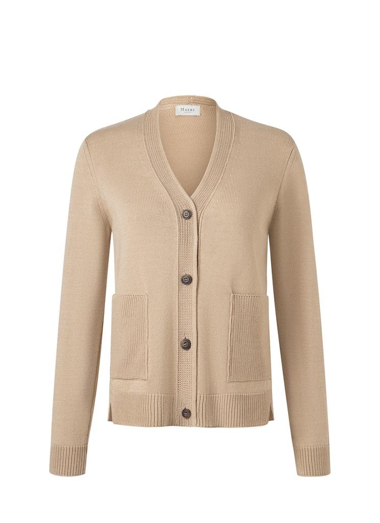 Strickjacke 1/1 Arm Beige