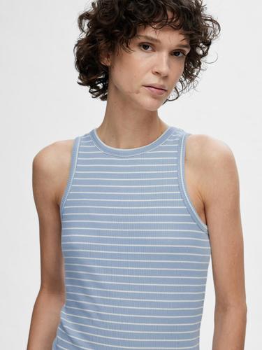 SLFANNA O-NECK STRIPED TANK TOP NOOS XS Slim Fit - Cashmere Blue