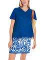 Luftiges T-Shirt mit Leinen 38 - Gentian