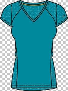 ASICS Damen fuzeX V-NECK SS TOP XS in Blau