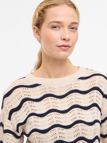 VIWAVE O-NECK LS POINTELLE KNIT TOP-NOOS XL Locker geschnitten - Birch