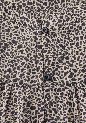 Strukturbluse mit Leo-Muster Beige 38