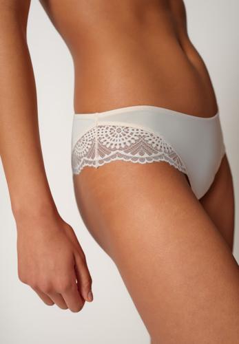 Skiny Damen Cheeky Panty Micrornaments Weiß 36