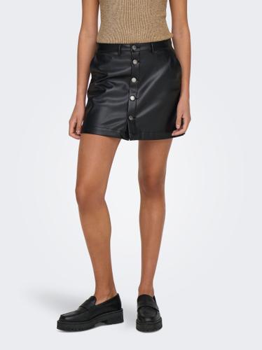 ONLAMAZING-LIORA HW FAUX LEAT SKIRT PNT M - Black