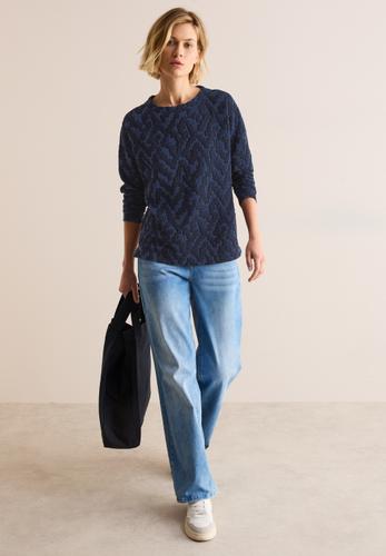 Jaquard Strukturshirt L - Universal Blue