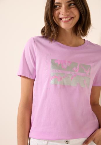 T-Shirt mit Folienprint L - Cherry Blossom Pink