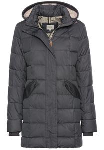 Gesteppte Jacke mit abnehmbarer Kapuze Schwarz 46