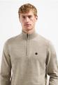 Pullover Half Zip 2 Coloured Melange M Regular Fit - Sand