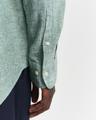 Regular Fit Baumwoll Leinen Hemd XXXL - Woody Green