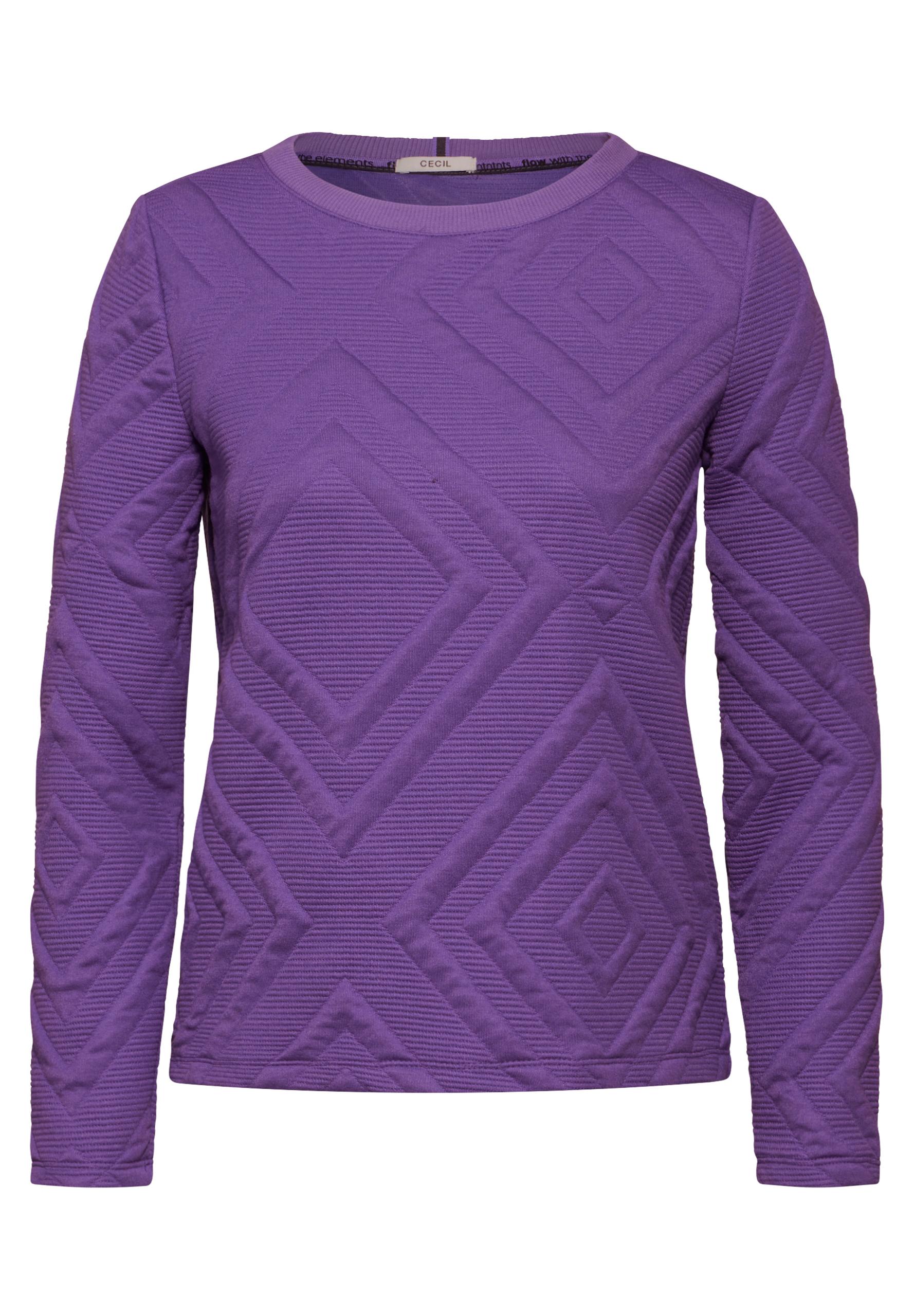 Shirt mit 3D Strukturmuster XL - Wild Lilac