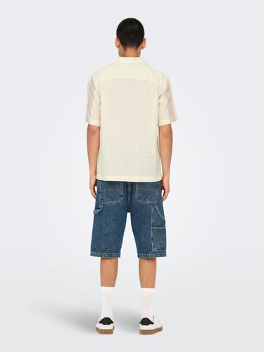 ONSSEIO EMB DETAILED SS SHIRT 0323 L Normal geschnitten - Antique White
