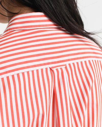 Regular Fit Popeline Bluse mit Streifen 36 - Orange Red