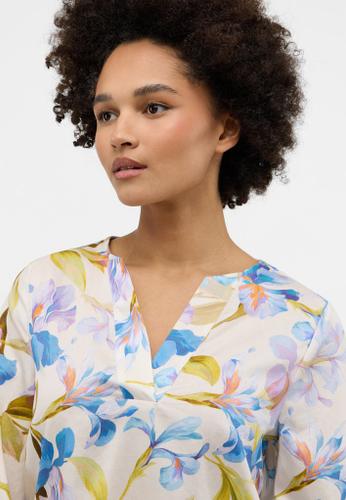 Bluse Satingewebe 3/4-Arm Blau 38/Dreiviertelarm