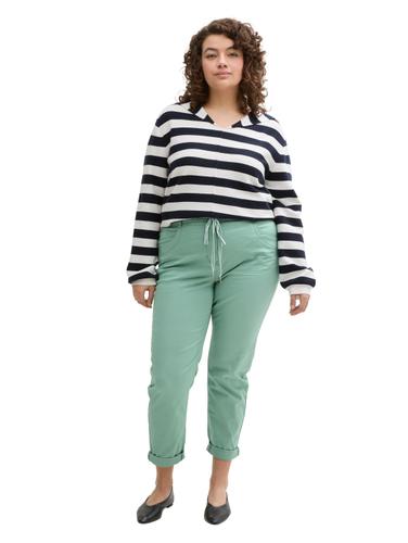 Plus Size - Cropped Slim Hose 46/28 Slim Fit - Faded Green