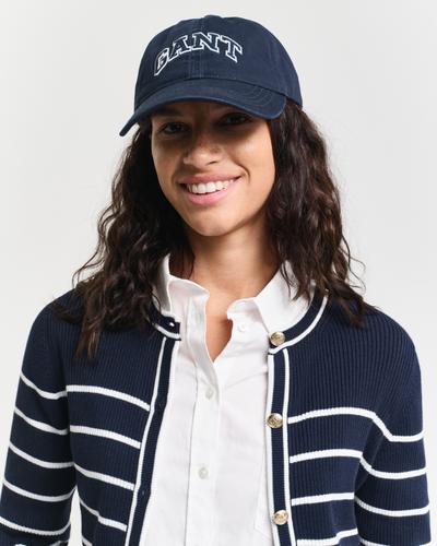 Gerippte Strickjacke mit Marinestreifen S - Evening Blue