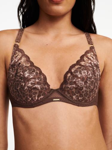 Fleurs Tief ausgeschnittener T-Shirt-BH 75 D - Leo Print