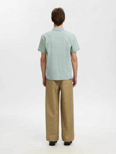SLMFAVE ZIP SS POLO NOOS M Normal geschnitten - Aqua Gray