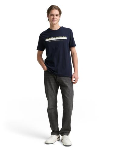 T-Shirt mit Logo Print L Regular Fit - Sky Captain Blue
