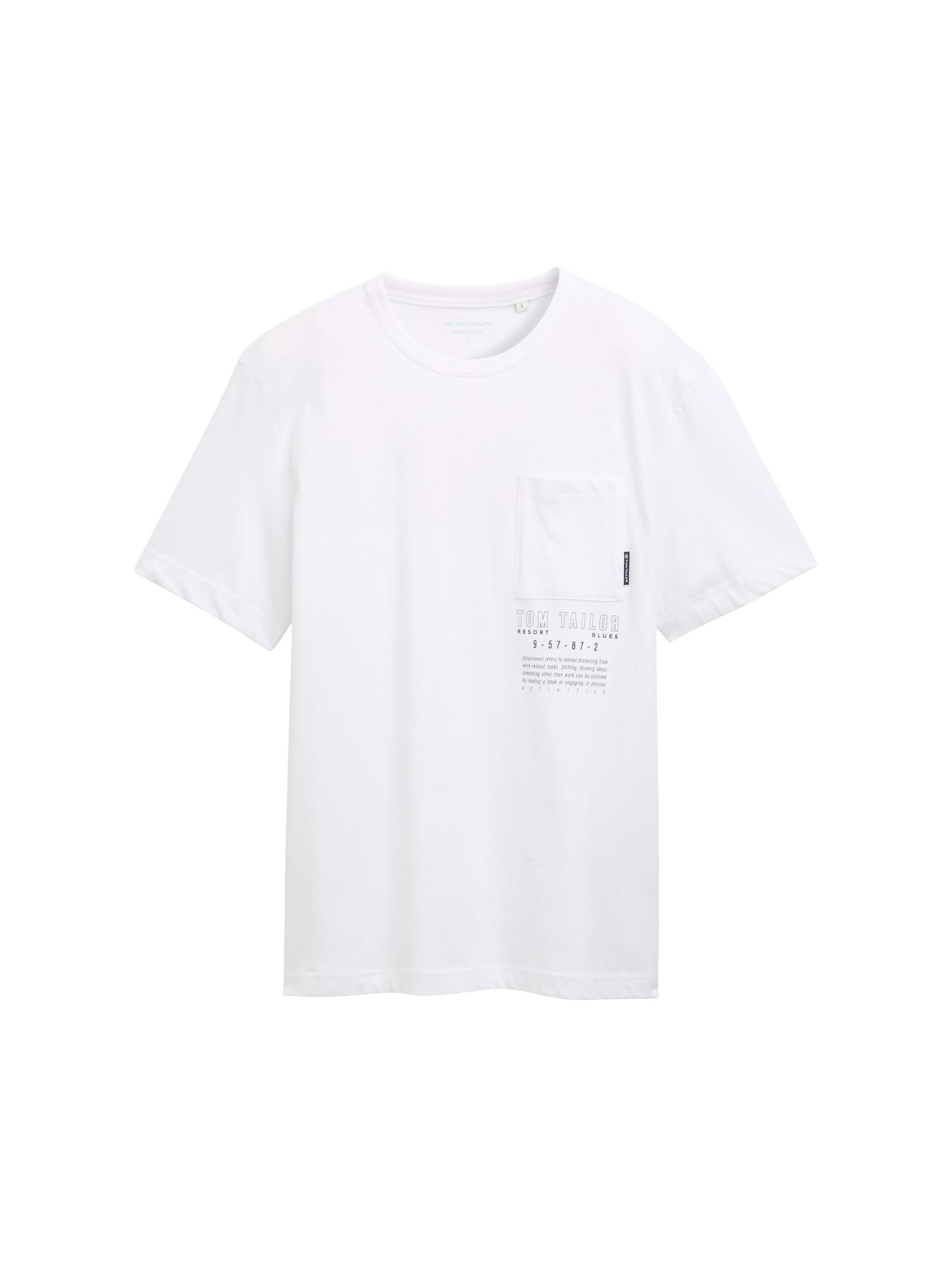 T-Shirt mit Brusttasche XXL Regular Fit - White