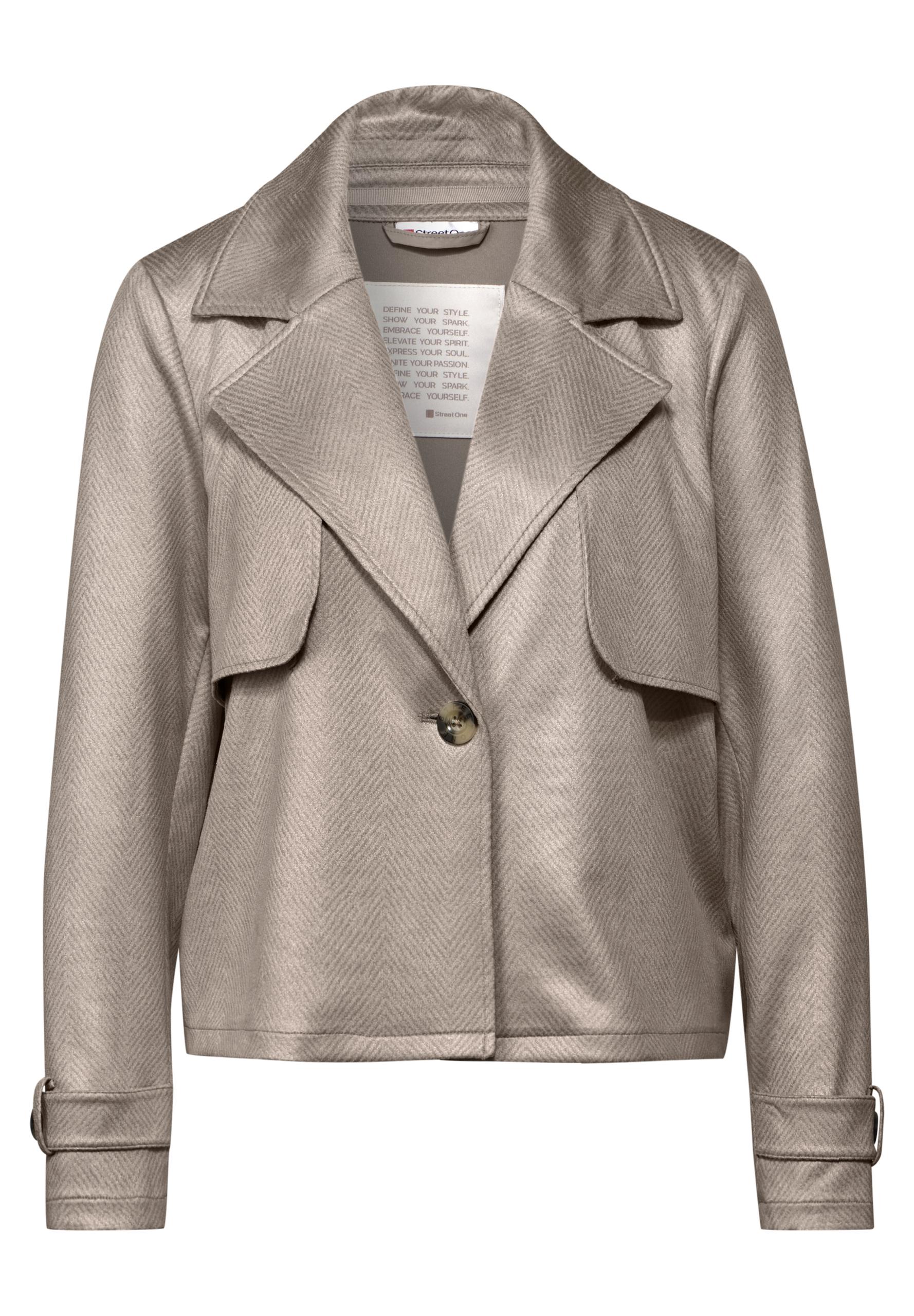 Kurze Velours Jacke 34 - Breezy Beige