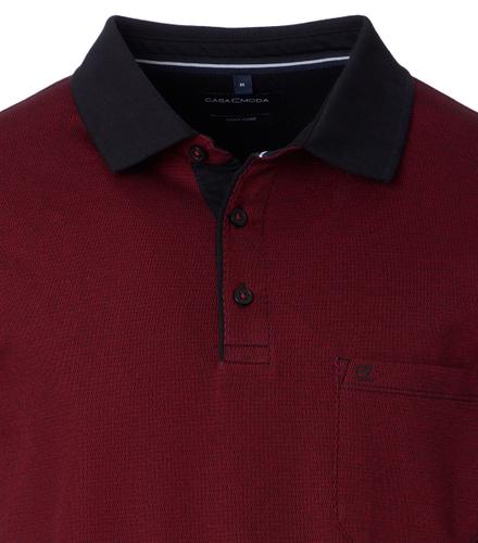 Polo-Shirt Langarm M Basic Circular Knit - Rot
