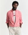 Regular Fit Baumwoll Leinen Hemd Rot, Rosa XL