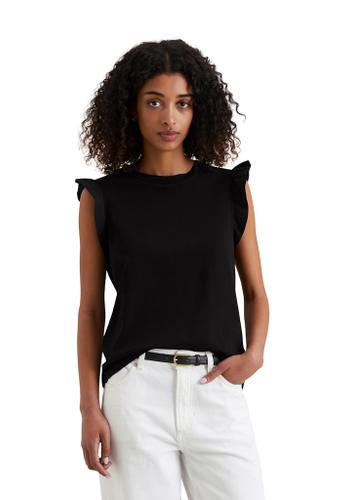 Volant-T-Shirt regular Blau XL
