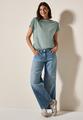 T-Shirt mit Knopfdetail L - Dark Balmy Khaki