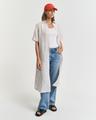 Gestreiftes Hemdblusenkleid aus Leinen 36 - Dry Sand