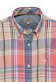 Karohemd aus Leinenmix M Regular Fit - Faded Red