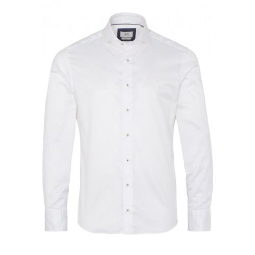 Soft Luxury Shirt Twill Langarm 44/Langarm - 67cm SLIM FIT - Weiß
