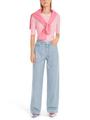 Ringel-T-Shirt aus Baumwoll-Ripp 36 - Bright Candy Pink