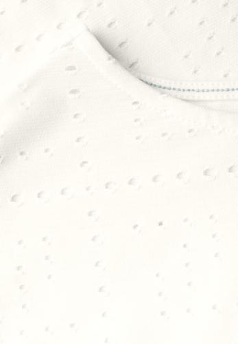 T-Shirt mit Lochmuster L - Vanilla White