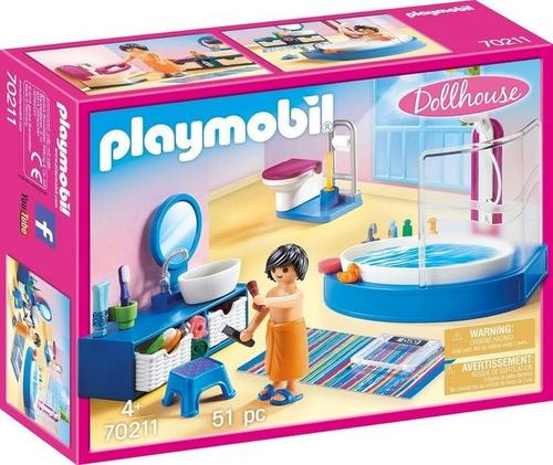 Playmobil® Playmobil® Konstruktions-Spielset »Badezimmer (70211), Dollhouse«, (51 St), Made in Germany